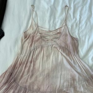 Pretty Planet Blue Tiered Tie Dye Beach Cover Up Dress